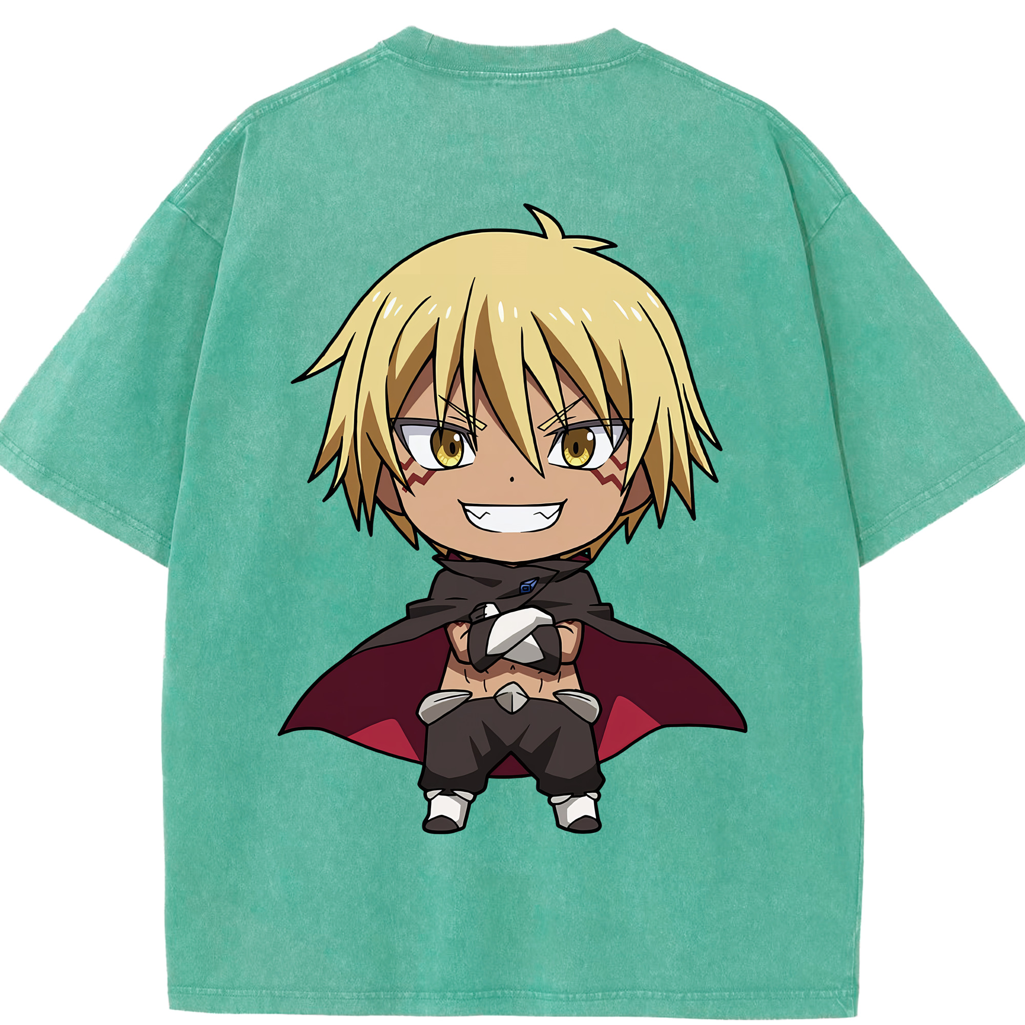 （画像用） 転スラ Regarding Reincarnated to Slime 綿100% ヴィンテージ風 半袖Tシャツ（背面プリント）